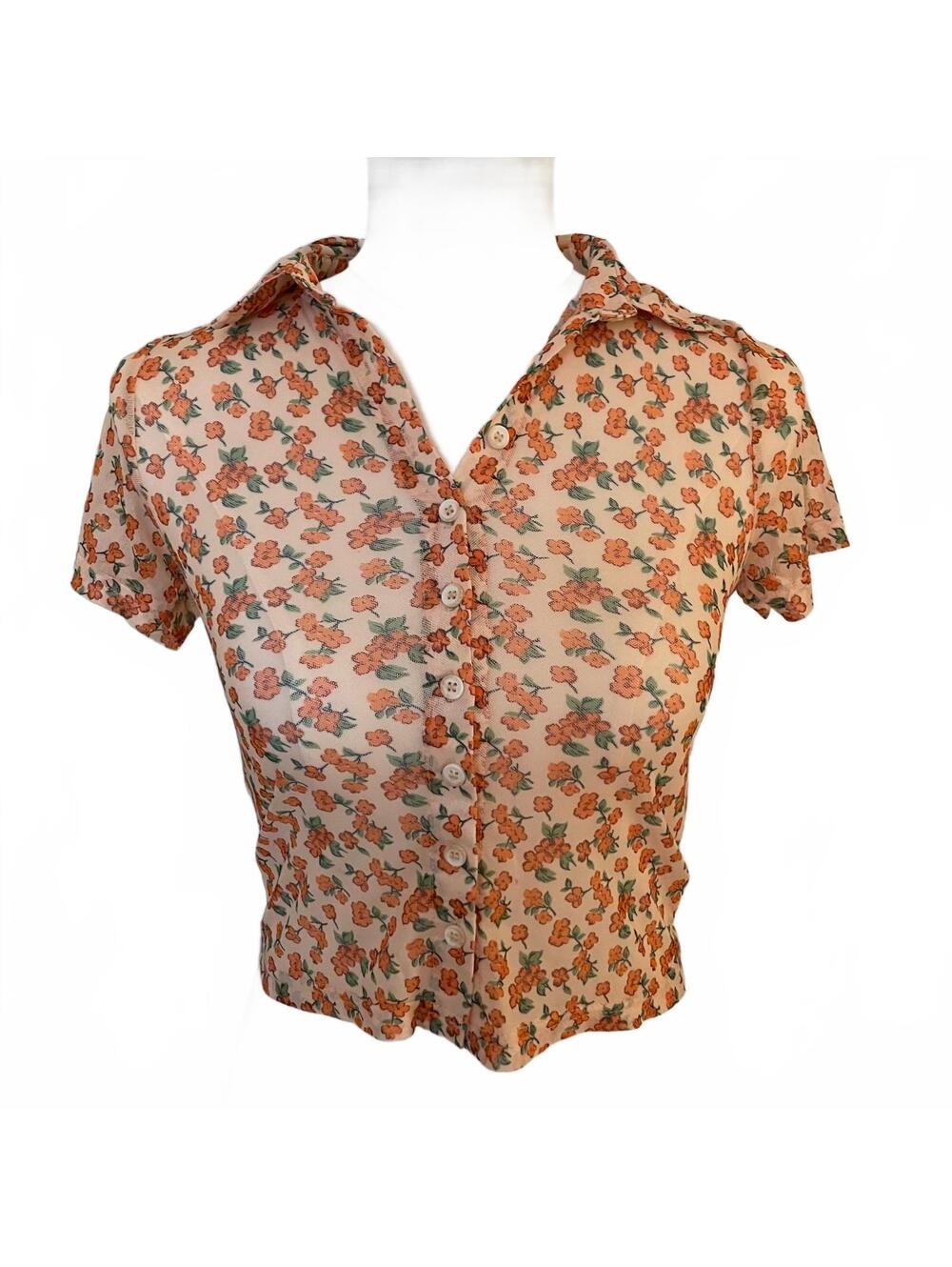 Motel Floral Button-Up Short Sleeve Shirt